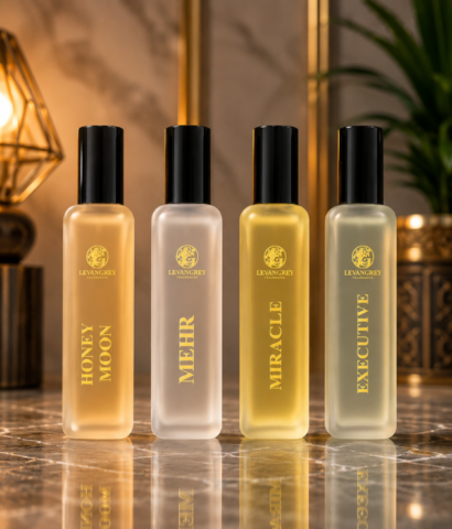 Levangrey Luxury Perfume Gift Set – Honey Moon, Mehr, Miracle & Executive (4 × 20ml)